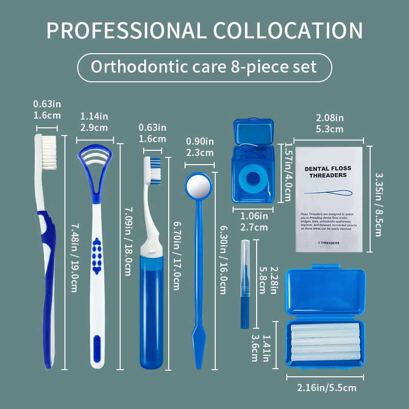8 pçs ortodôntico kit escova d - Teeth Whitening With Braces avaliação e preço