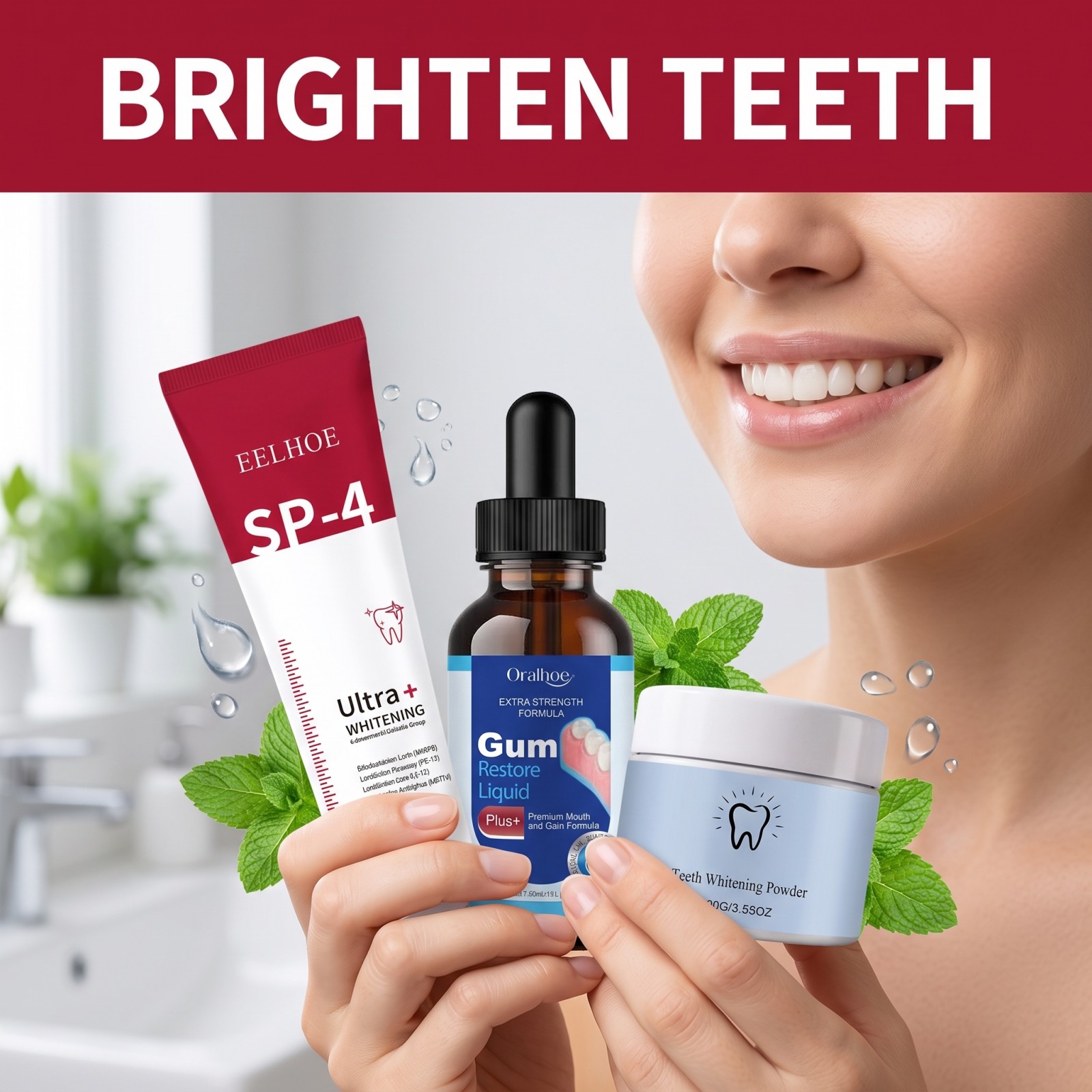 Kit de Cuidados Bucais: Pasta  - Teeth Whitening Serum avaliação e preço