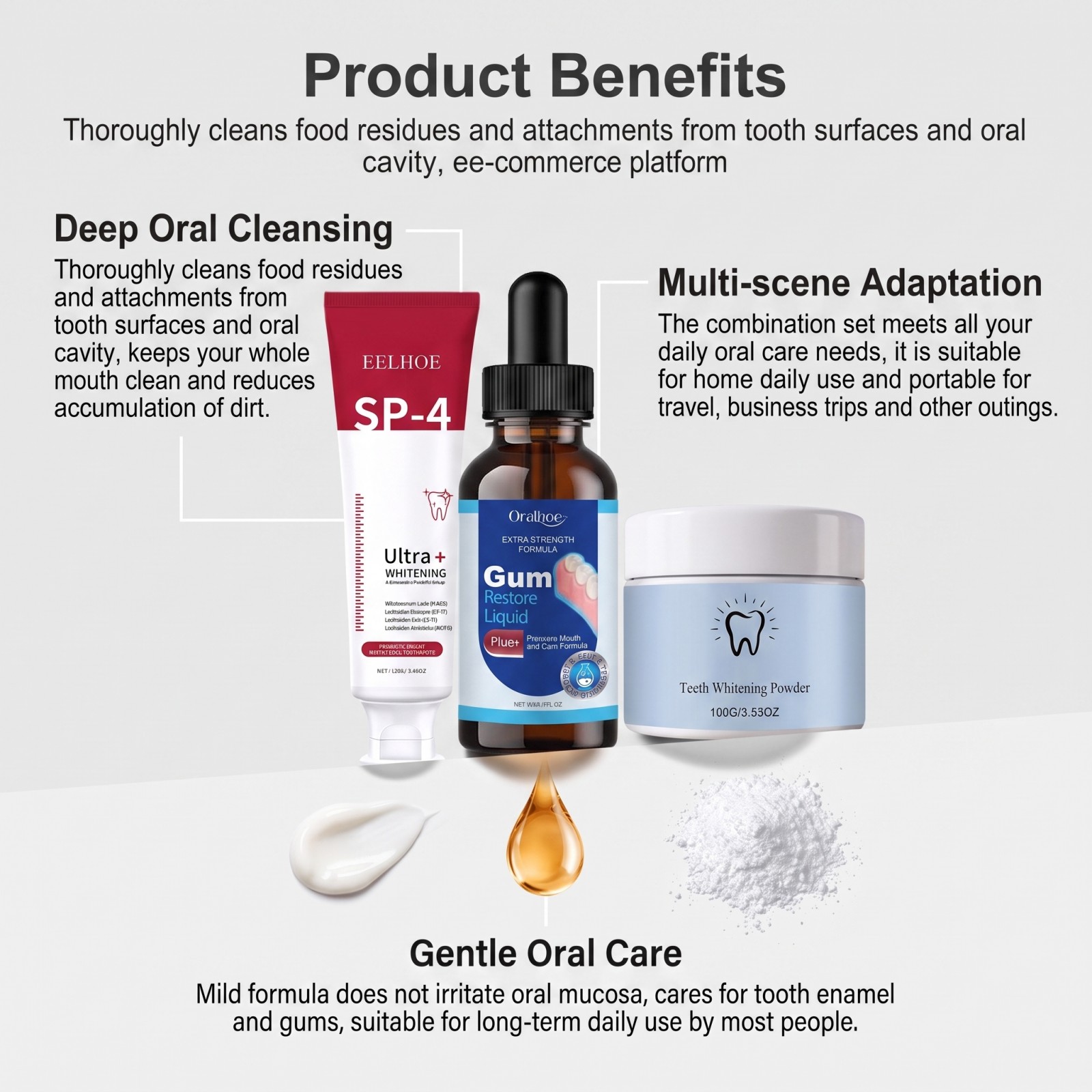 Kit de Cuidados Bucais: Pasta  - Teeth Whitening Serum avaliação e preço