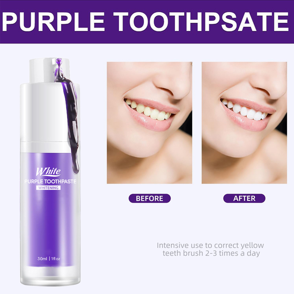 Pasta de Dente Clareadora Roxa - Teeth Whitening Serum avaliação e preço