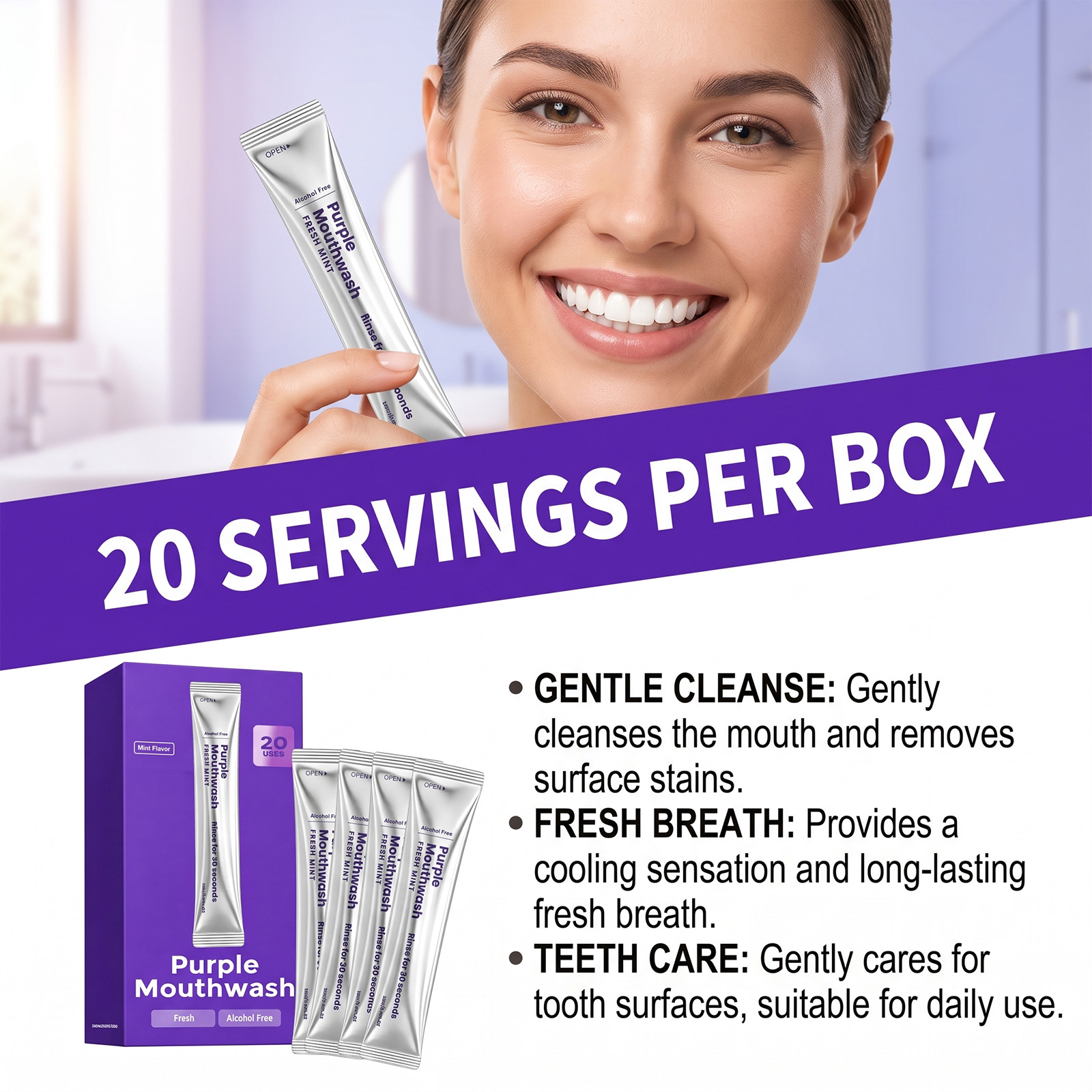 Pacote com 20 Enxaguantes Buca - Teeth Whitening Mouthwash avaliação e preço